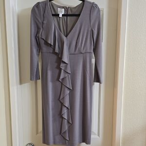 Suzi Chin for Maggy Boutique Gray Long Sleeve Dress